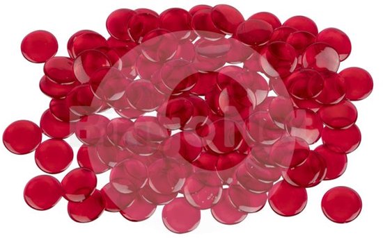 Plastic Bingo Kien Fiches zakje met 100 kiendopjes ROOD