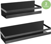 Uten Étagère à épices magnétique à suspendre – Étagère à épices suspendue – Organiseur d'herbes – 2 Étagères à épices – Métal Zwart brillant – Pour Cuisine, salle de bain, salon – (L x l) 30 | 40 x 11 cm - B-1
