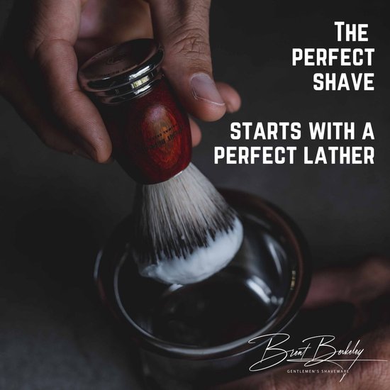 Brent Berkeley® Safety Razor Scheerset - Professioneel Veiligheidsscheermes / Krabbertje met Scheerkom, Scheerkwast & Double Edge Blades