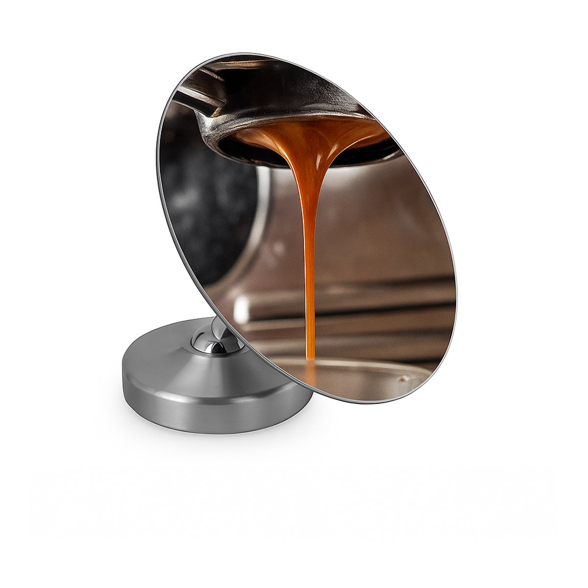 Adore Maison Barista Espresso Spiegel – Magnetische Koffiespiegel 360° Verstelbaar – Zilver | Luxe Barista Accessoire - Koffie - Vaderdag cadeau