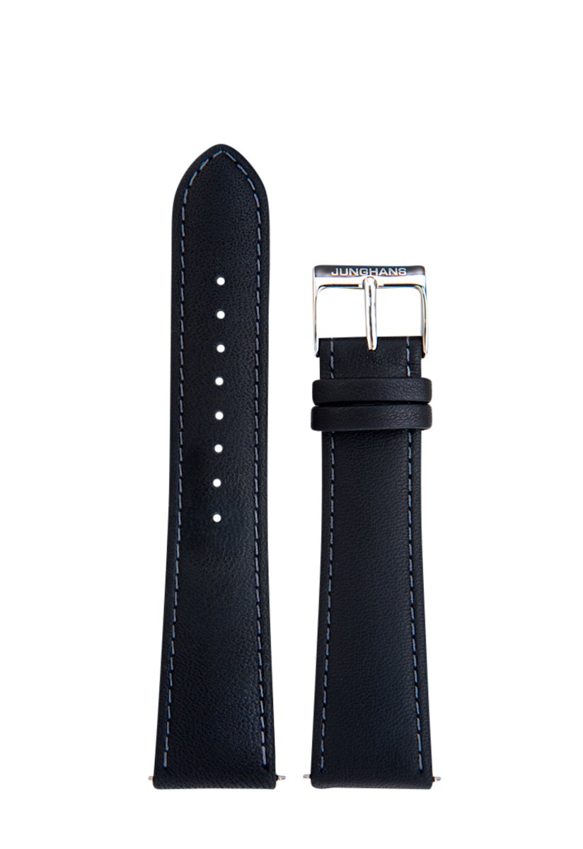 Junghans Meister Telemeter lederen horlogeband zwart - horlogebandjes heren - 21 mm