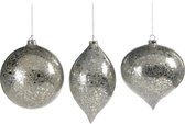 Goodwill Kerstbal-Kersthanger Glas Zilver H 15 cm  Let op  prijs per stuk