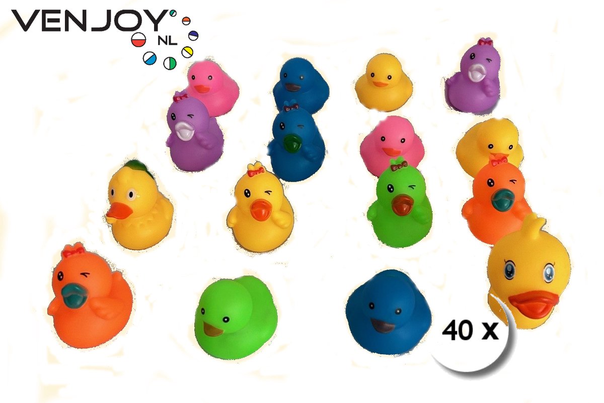 Badeendjes - 40 stuks speelgoed - ca. 5 cm - veel verschillende - uitdeelcadeau - traktatie - kinderen - badeend