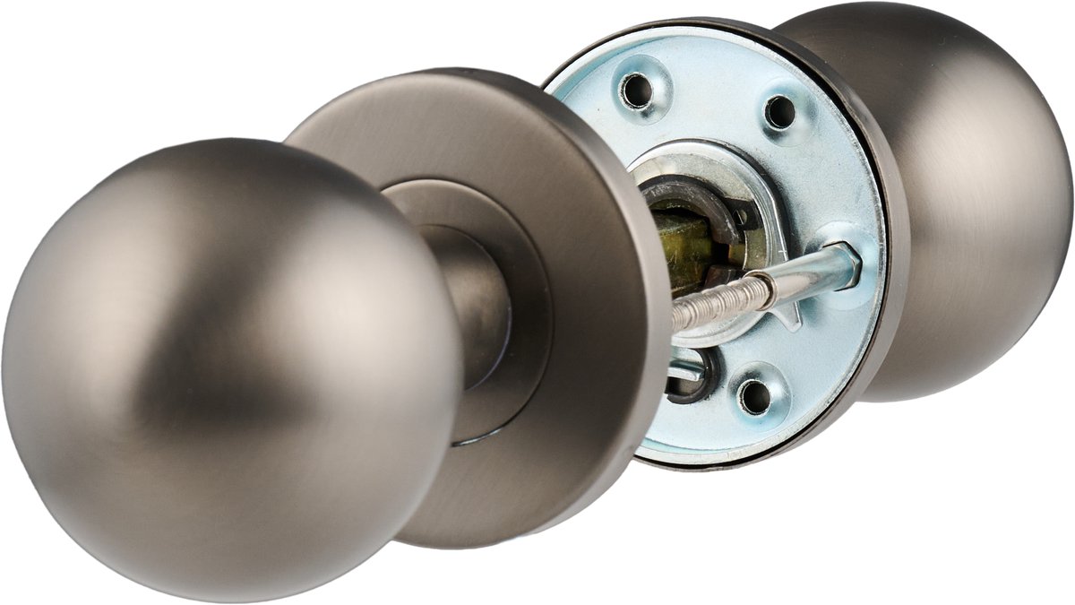 Ostiumhome® Arno - Deurbeslag - Deurknop op Rozet - Rond - Gun Metal - 5 cm - voor Binnenshuis - Complete Set