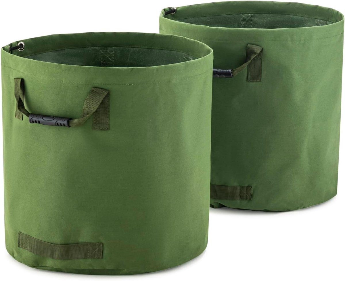 Ibenzoa® Tuinzak van Zeildoek, 2 x 120L, Robuust & Weerbestendig