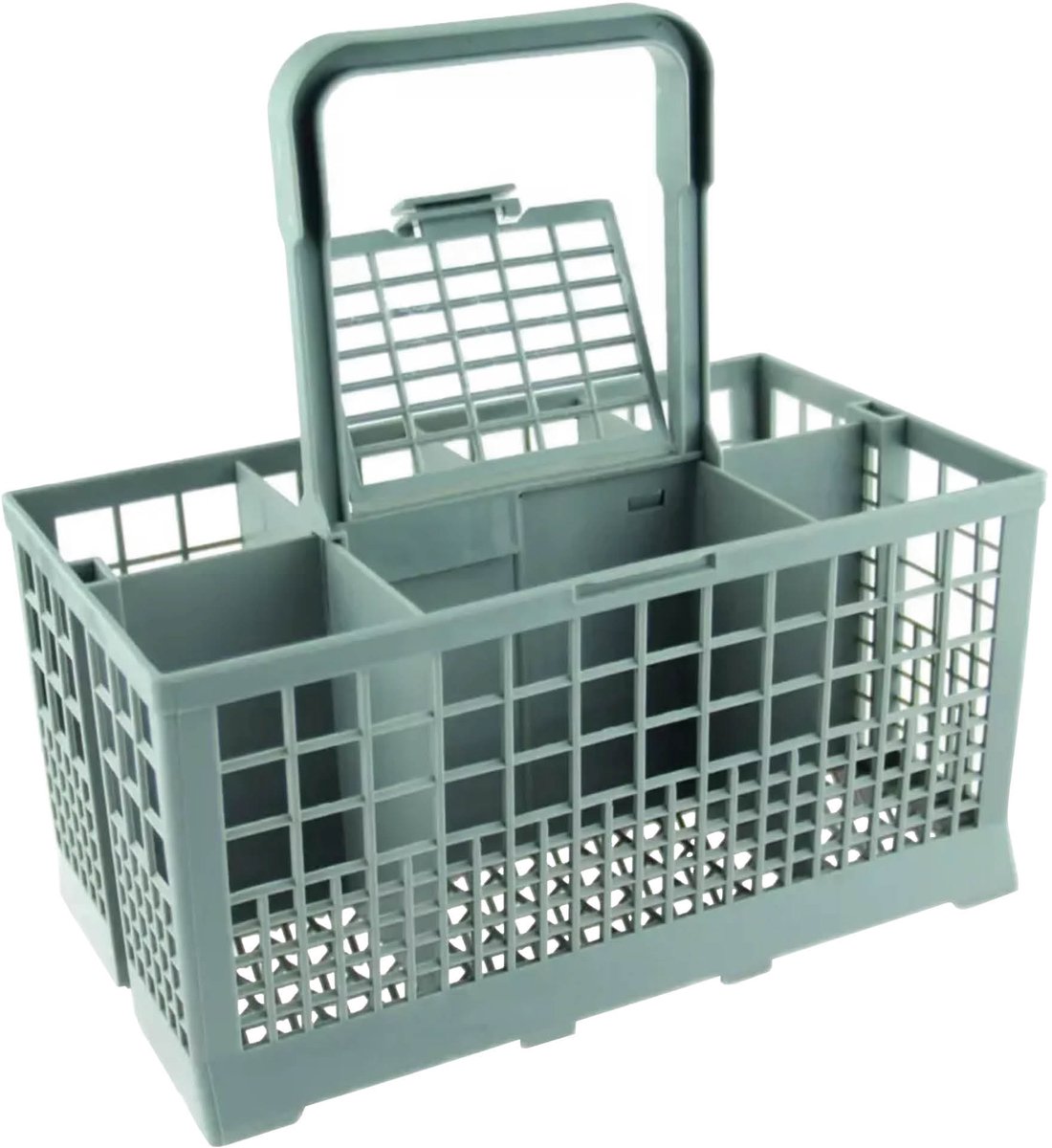 Multaparts® bestekmand universeel 8 vakken | Afmetingen 245 x 140 x 240 mm | Degelijk materiaal | Incl. handvat en vouwdeksel met bestekverdeling