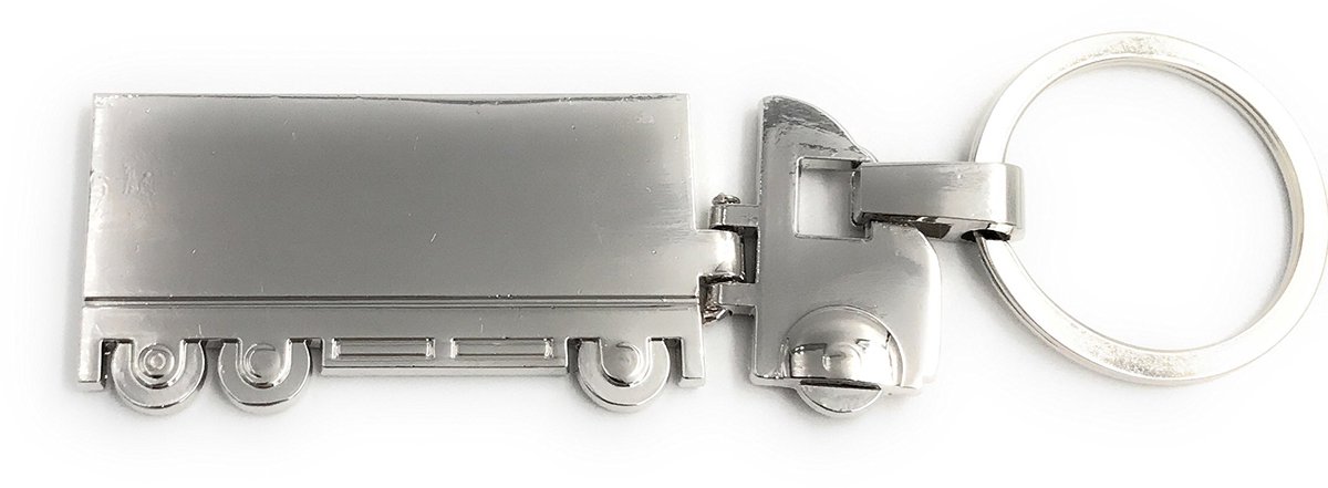 Ulanax® | Sleutelhanger vrachtwagen - Vrachtauto - Truck - Metaal - Zilverkleurig