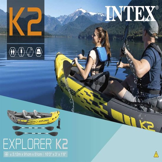 Intex Kajak Explorer K2 Tweepersoons Boot - Geel