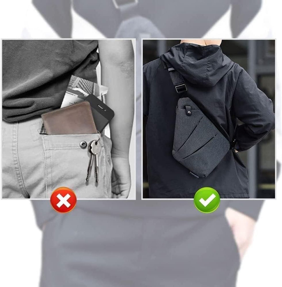 Anti-diefstal Reistas - Grote Capaciteit Cross-Body Schoudertas Voor Reizen En Sport | Lichtgewicht En Waterdicht, Bruin