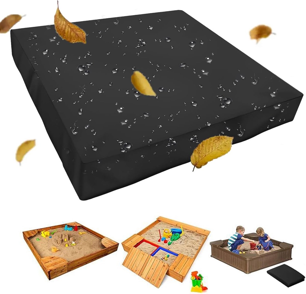 Beschermhoes voor Zandbak en Zwembad, Waterdichte Afdekking van 120 x 120 cm voor Tuin en Speelplezier