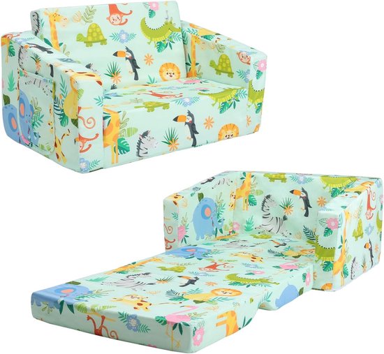 Foto: Opvouwbare kinderstoel en sofa met jungle thema voor slaapkamer en speelkamer