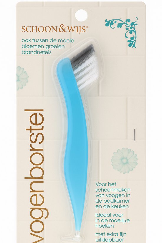 Voegen borstel voor het schoonmaken van voegen in de badkamer en de keuken /met exstra fijn uitklapbaar borsteltje van Benavente — afbeelding 2