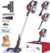 Elekiatech Steelstofzuiger - 360W Steelstofzuiger Draadloos - 2200 mAh Accu - 50 Minuten - 1,3 L Stofbak - voor Tapijten en Harde Vloere