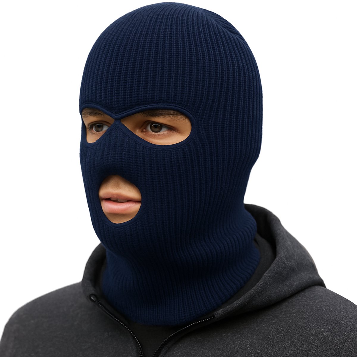 Facemask Sportmuts Driegats Muts Skimuts Bivak Balaclava Marineblauw