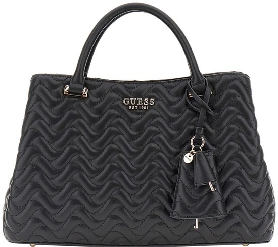 GUESS Sac à épaule bandoulière Sac à main Centre Stage Abey Status Satchel Black Noir