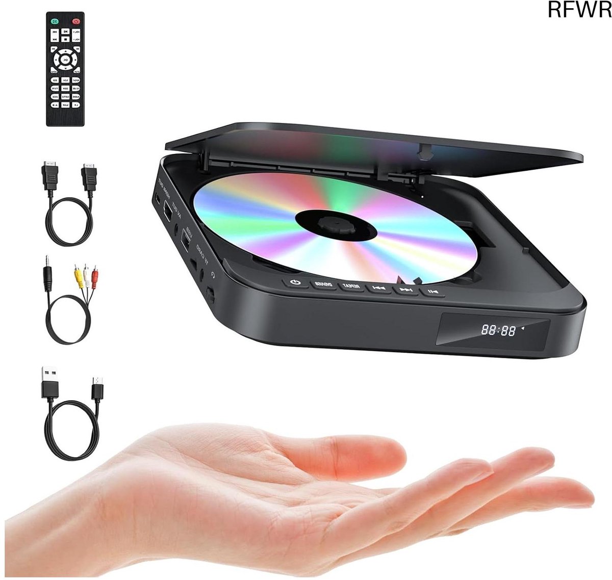 RFWR® Mini DVD-speler HDMI 1080P voor Televisie met USB/TF-kaartondersteuning