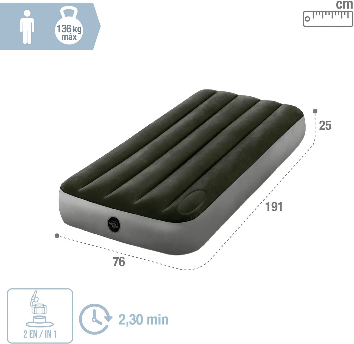 Ibenzoa® Comfortabel Opblaasbaar Luchtbed met Interne Pedaalpomp voor Binnen en Buiten Gebruik