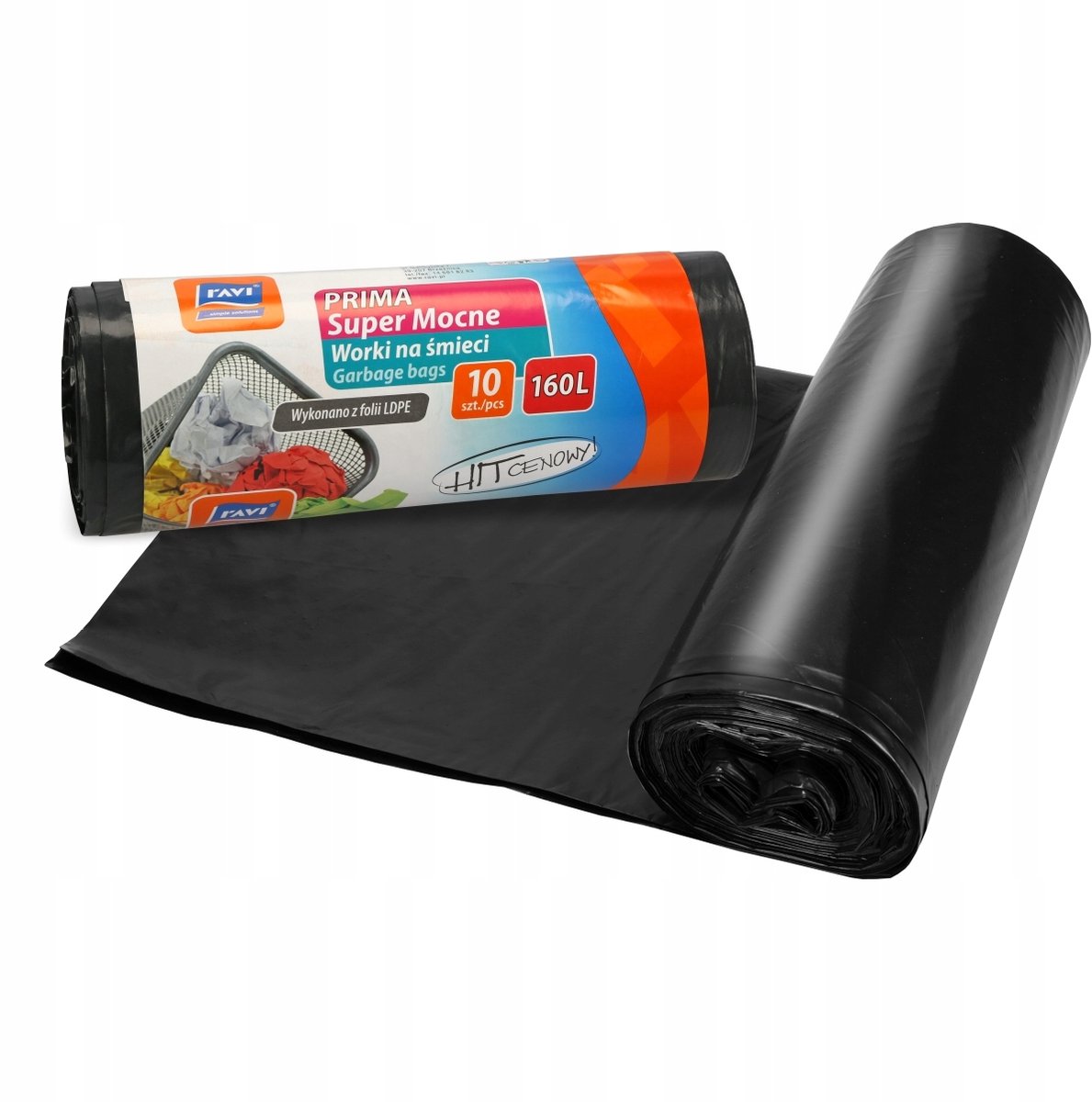 Ravi Prima Serie - Afvalzakken - 160L - Zwart - 10 Stuks