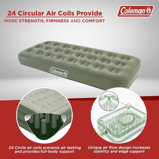 RFWR® Luchtbed Comfort Eenpersoons 188 x 85 cm - Opblaasbaar voor Camping en Thuis van Merkloos — afbeelding 5