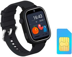 AngelTech Kinder SmartWatch Ultra – Gps Horloge Kind – 4G - Smartwatch Kinderen - Slim Size - Inclusief Simkaart - GPS Tracker Kind - 1GB RAM – 8GB ROM - Smartwatch Kids – School Mode – Zwart