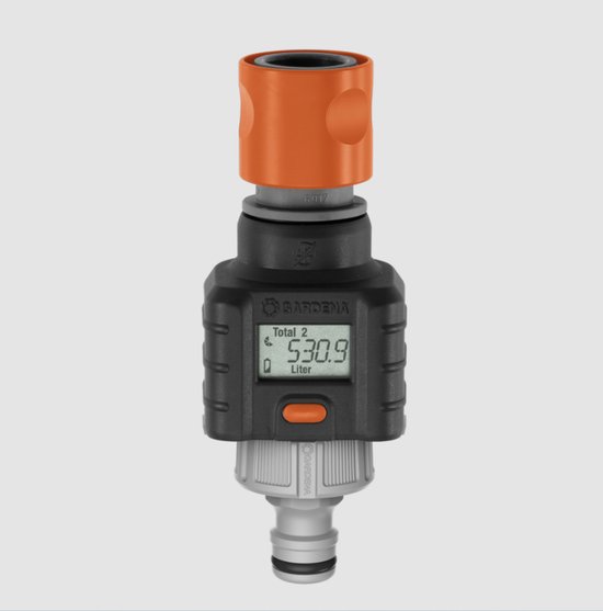 Watermeter GARDENA digitaal – waterverbruik per dag, seizoen, besproeiing, liter per minuut, robuust