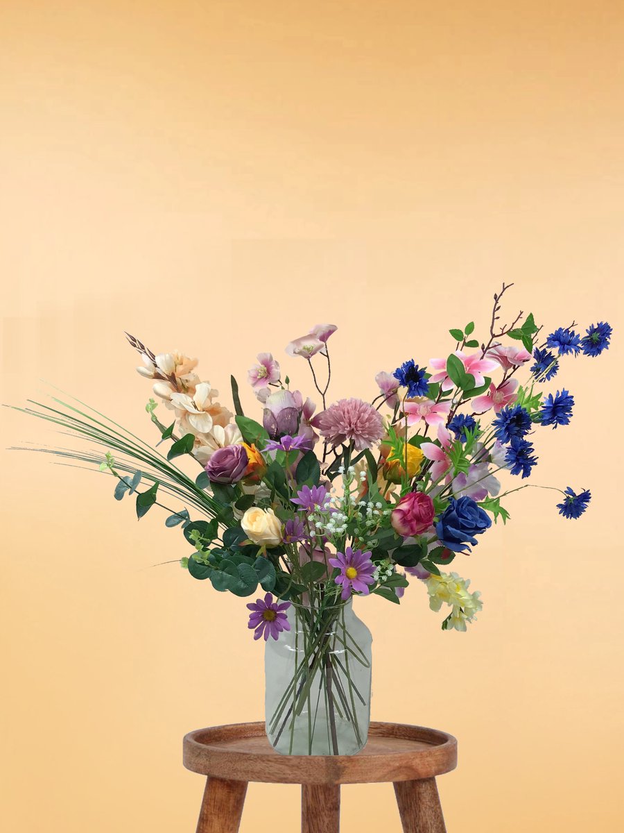 The Bloomistic® – Zijden Boeket – 70-80 cm hoog – Kunstbloemen – 25 stelen – voor haar – nepbloemen – housewarming cadeau – decoratie – decoratie woonkamer
