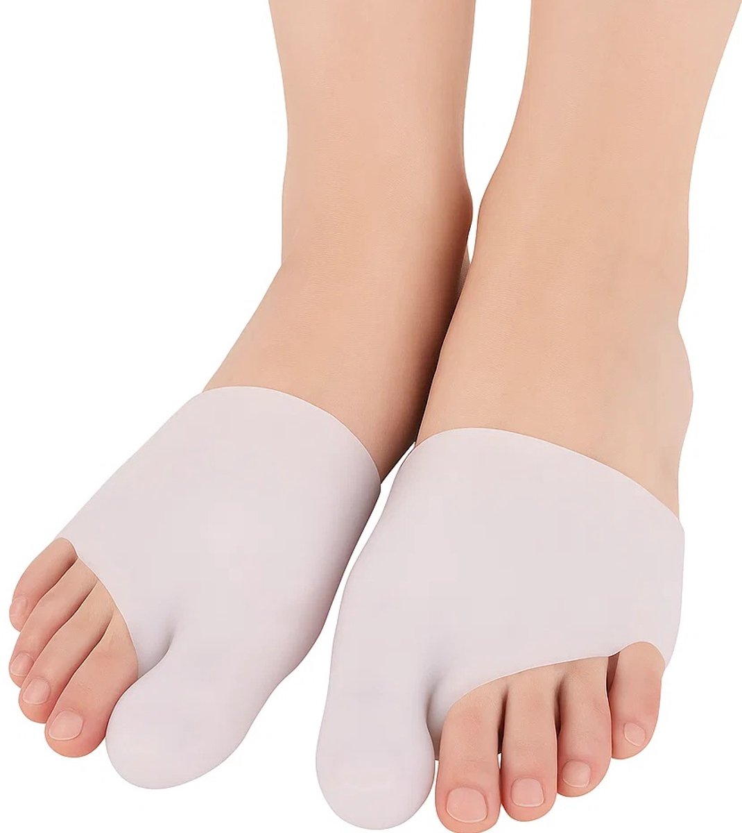 Goedkoopste Siliconen Gelsok teencorrector I Teenspreider I Hallux Valgus I Grote Teen Recht Maken I Schok Absorberend I Gelsok I Wit I 1 Paar