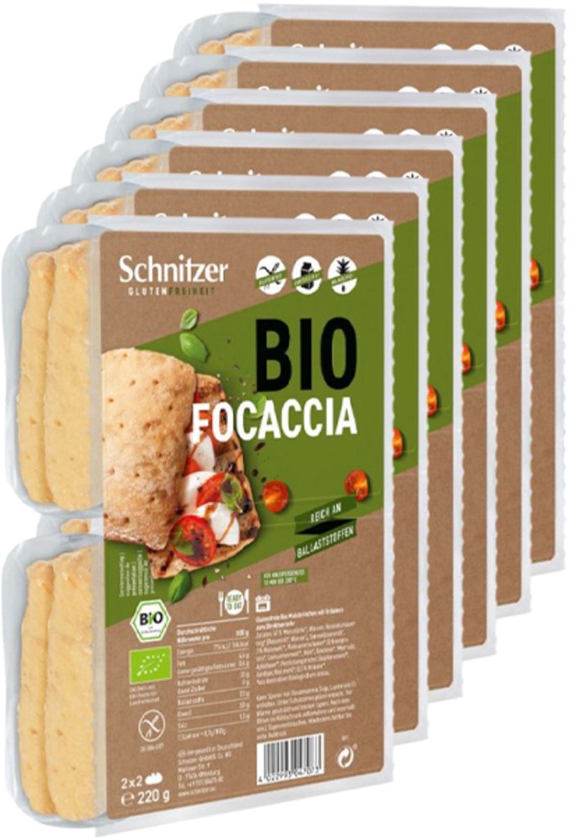 Schnitzer | Focaccia | 6 stuks | 6 x 220 gram