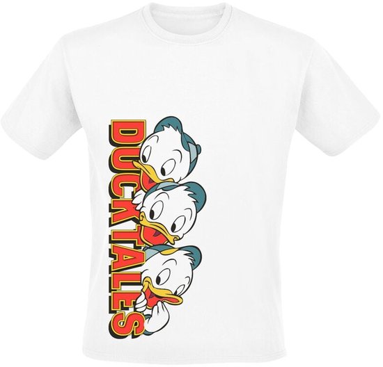 Mickey Mouse Ducktales Huey Dewey Louie Peek Heren T-shirt - wit - L