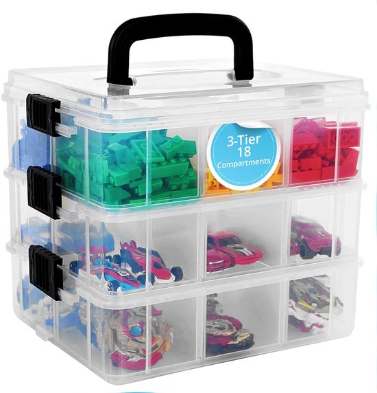 Boîte de rangement à 3 niveaux pour fournitures d'artisanat - Polyvalente et durable - 1 pièce