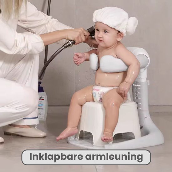 Anti slip baby shower support stand - Knuffelbare bad toren - Antislip douchesteun - 6 maand - 3 jaar,- plus shampoo kroon hoed. van Merkloos — afbeelding 5