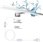 Lampe miroir LED 5W 300mm 500lm avec interrupteur et prise, blanc neutre 4000K IP44 étanche 230V pour armoire miroir