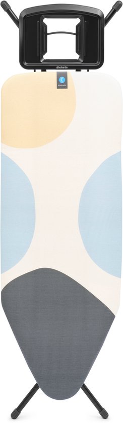 Brabantia Planche à repasser C - avec support de fer - 124 x 45 cm - Spring Bubbles