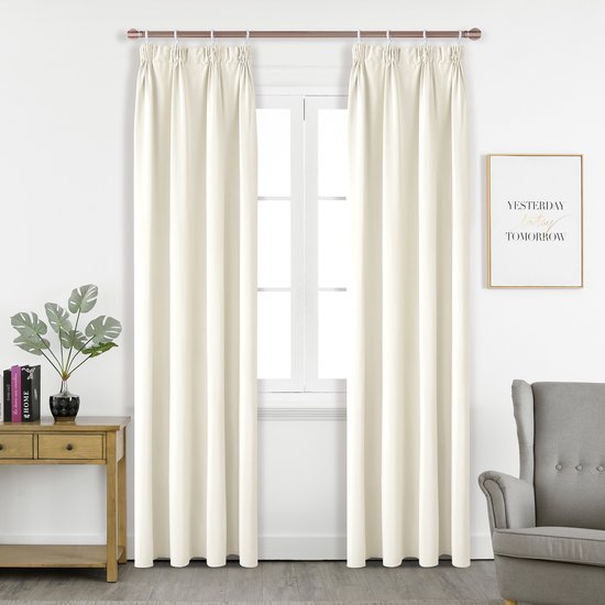 SB Line Verduisterend Gordijn – 140 x 260 cm – Met Plooiband – Crème