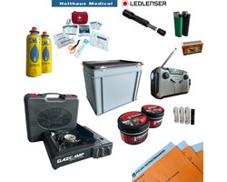 RTB-OPS Basis Noodpakket – Denk Vooruit 72 Uur – Voor Stroomstoring, Crisis of Ramp – Incl. EHBO, Gasbrander, Radio, Zaklamp en Instructiekaarten