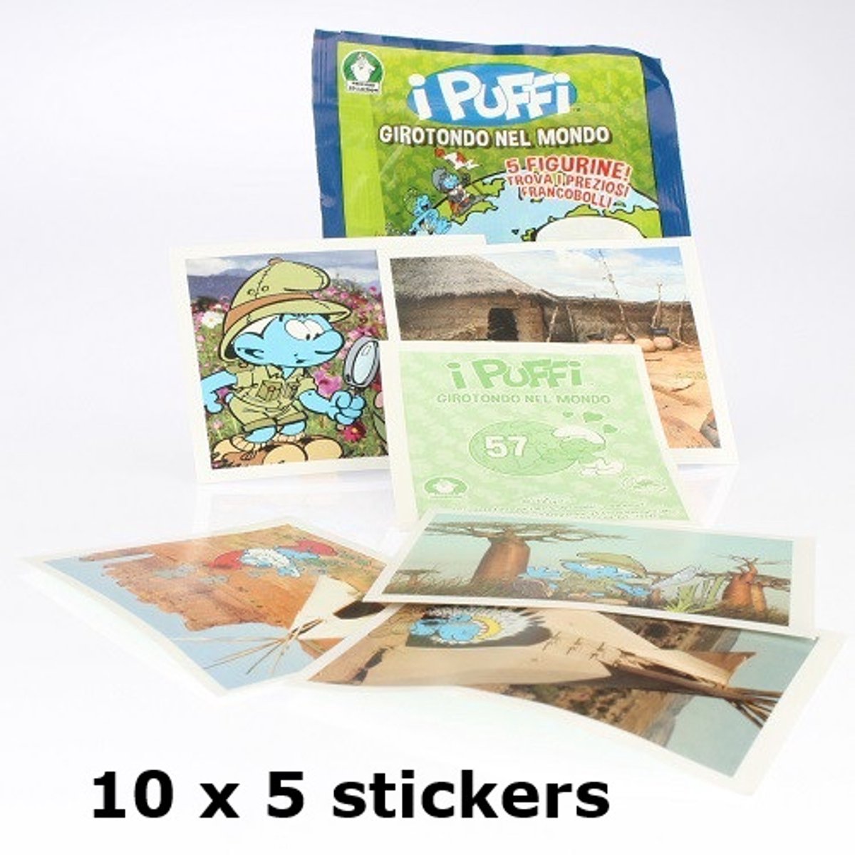 Smurfen Stickers - 10 pakjes van 5 stuks - De smurfen Giochi Preziosi