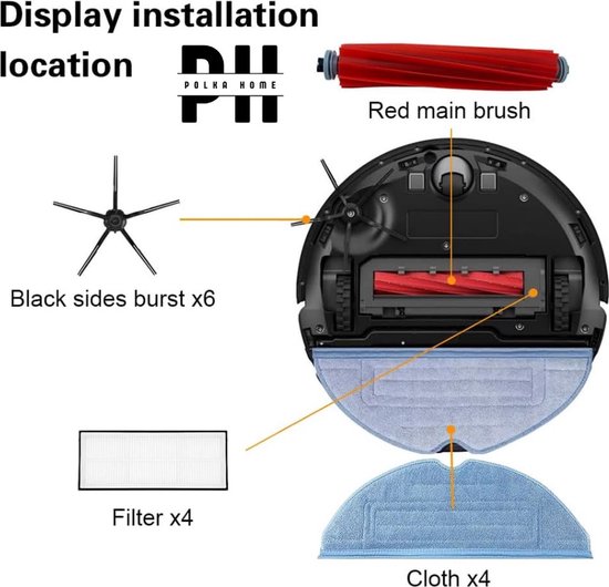 Filtre Et Brosse Principale Pour Xiaomi Roborock S7 MaxV / G10S – Pièce De Rechange Neuve