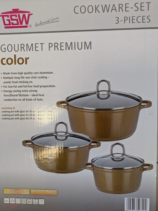 GSW 160 Titanium, Padella con Manico in Acciaio Inox, 24 cm