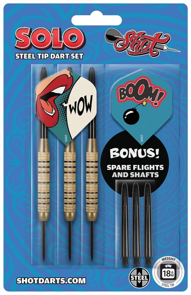 Shot! Solo Brass Plated Steeltip 18g - 18 Gram