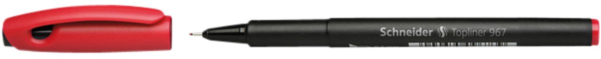 Schneider fineliner - Topliner 967 - lijnbreedte 0,4 mm - rood - doos a 10 stuks - S-9672