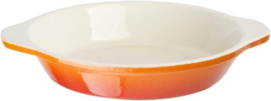 Foto: Orange cast iron gratin dish 400ml round baking oven