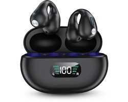 Auralis Halo Open-Ear Oortjes voor Sport – Bone Conduction Headphone - Draadloze Koptelefoon met Microfoon - Oordopjes Draadloos met Microfoon voor Hardlopen & Fitness - Zwart