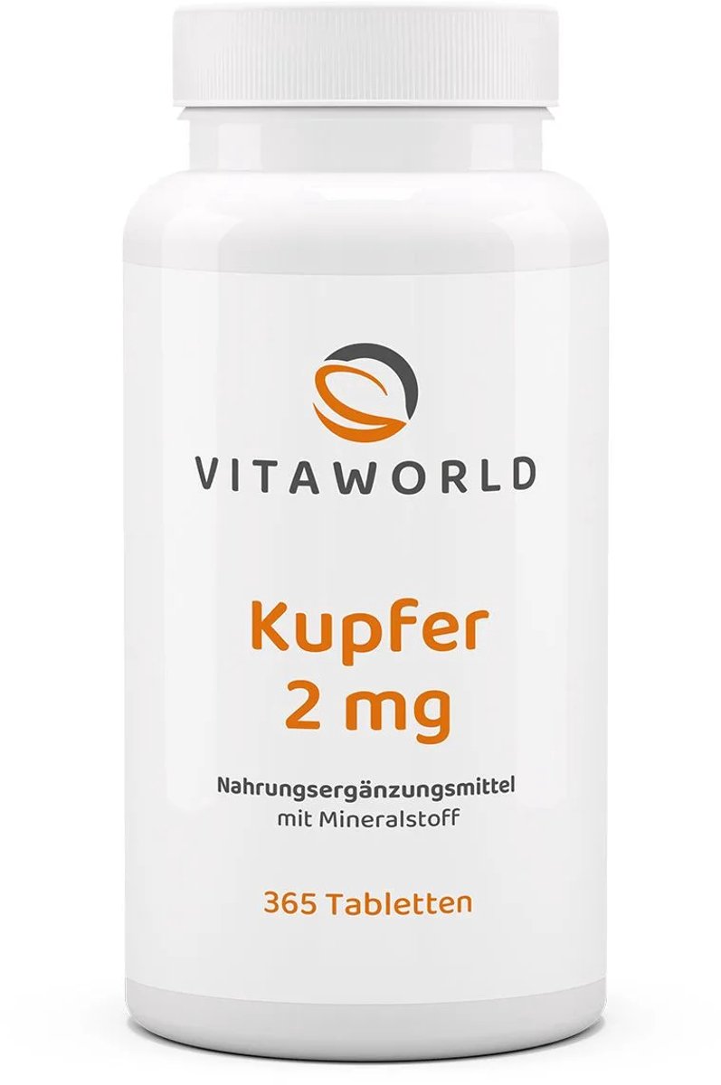 Vitaworld koper 2mg 365 tabletten