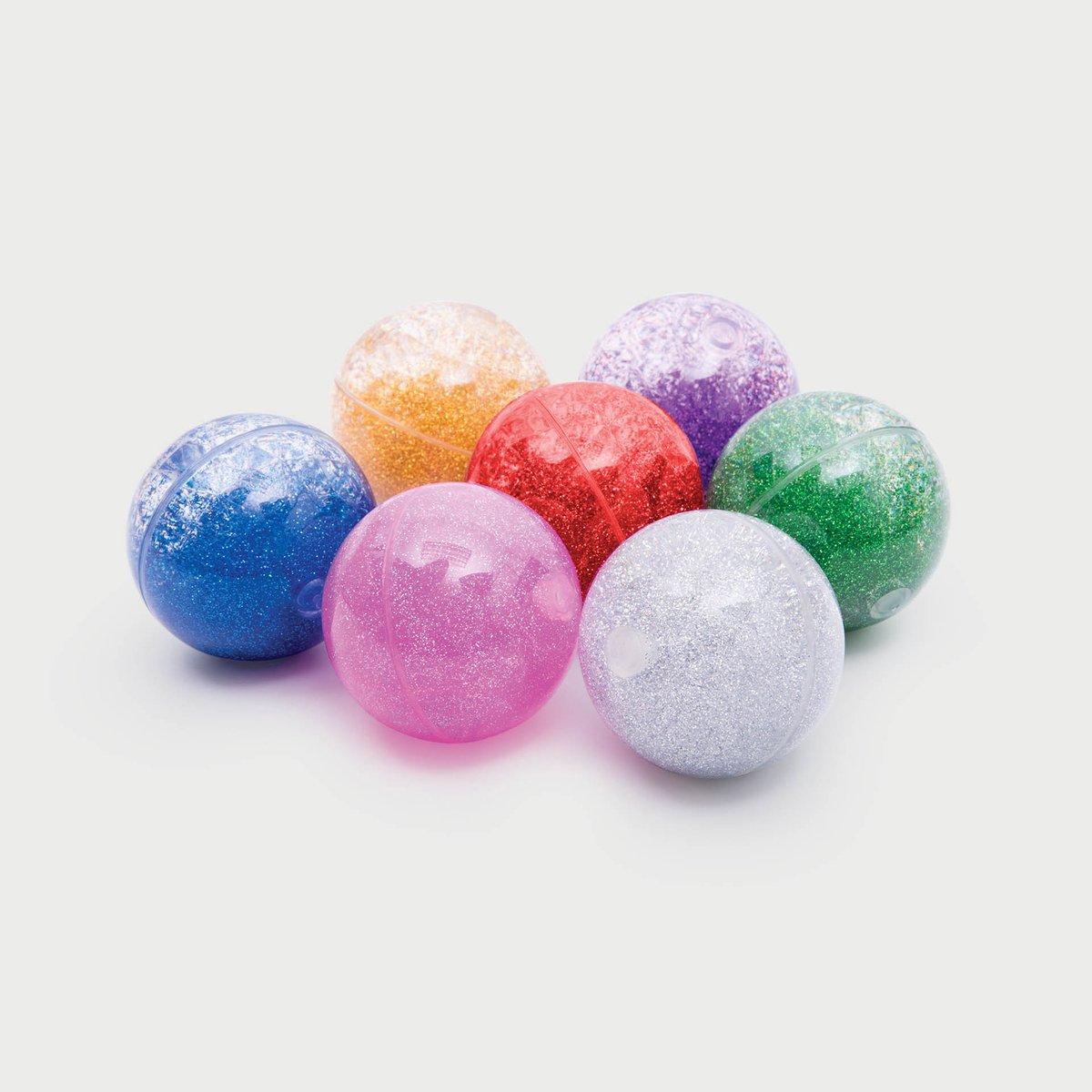 Sensorische Regenboog Glitter Ballen - Set van 7