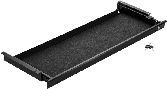 Tiroir à documents en acier CAVO 850 mm noir verrouillable avec entrée de câble Tiroir pour bureaux