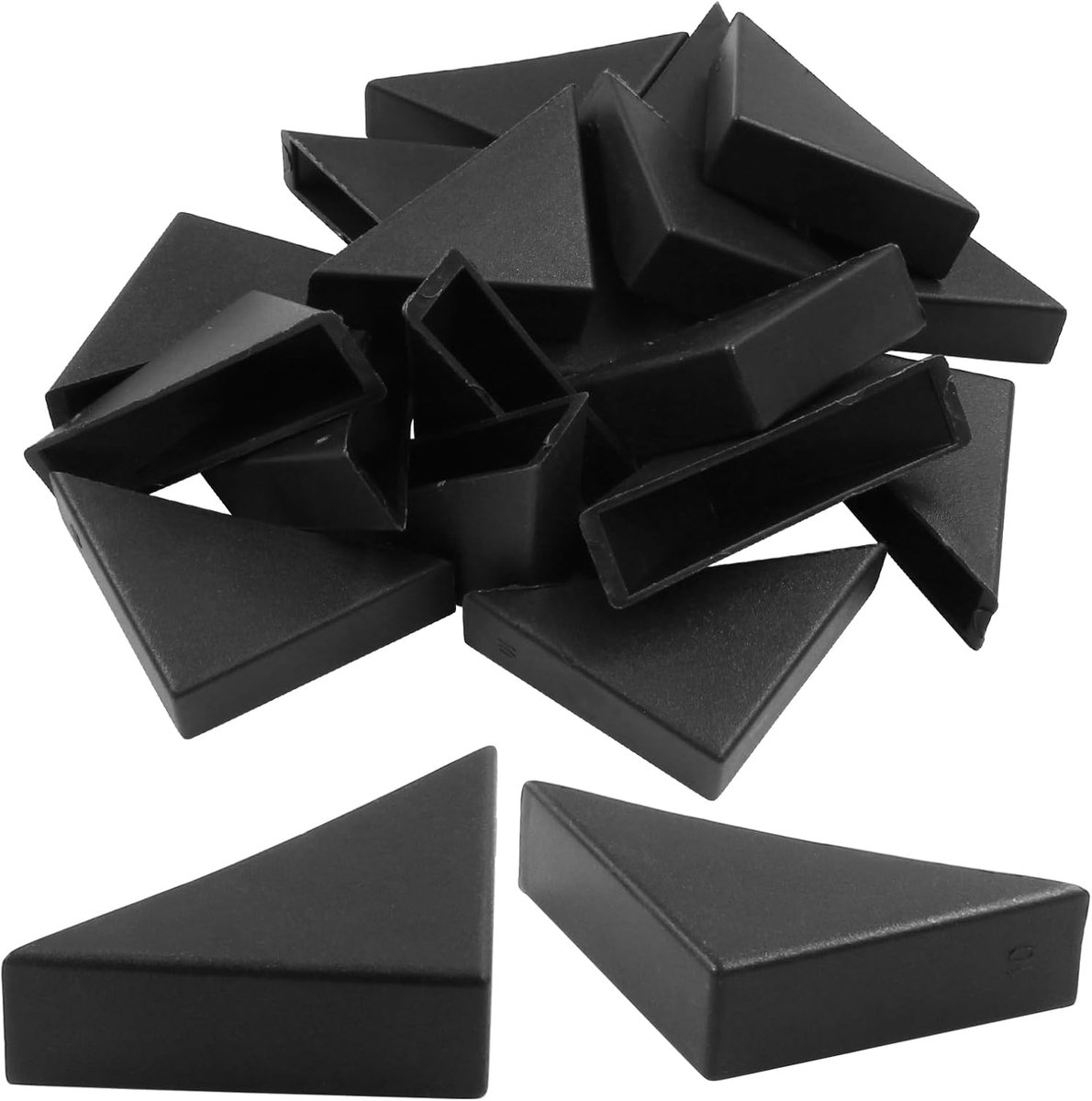 Image of 20 stuks driehoekige kunststof hoekbeschermers - zwart - 35x35mm glas- en raamrandbeschermers
