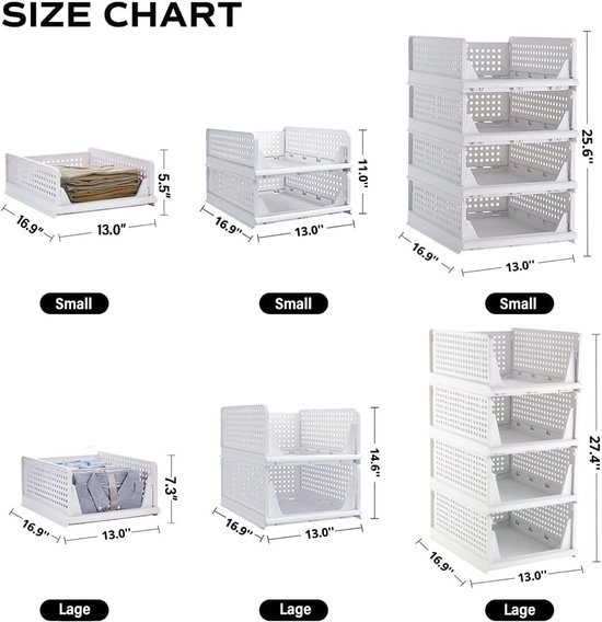 Stapelbare ladebox, cosmetica-organizer met 6 laden, acryl make-up