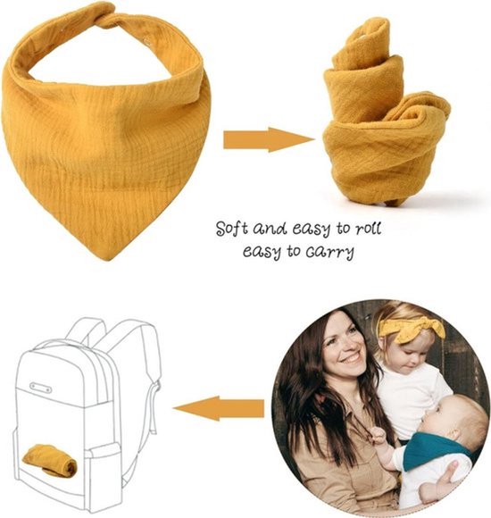 Slabbetjes Baby - Set Van 10 - Zachte - Uitwasbare - Slabbers - Kwijlende Slabbetjes - Kwijldoekjes Voor Baby’S En Kinderen - Bibs Baby - Spuugdoekjes - Halsdoek Baby - Verstelbare Drukknop - Perfect Voor Voeden, Kwijlen En Bescherming Van Kleding van Dilara — afbeelding 2