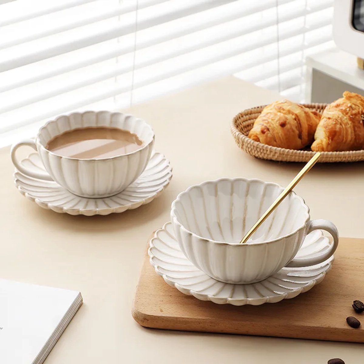 Schäfer keramische espresso set 4 kopjes met 4 schoteltjes - 120 ml - nostalgia