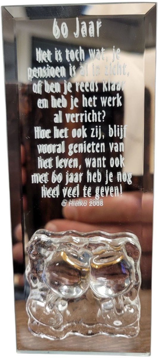 Spiegel met gedicht 60 jaar in geschenkverpakking, verjaardag , emotie